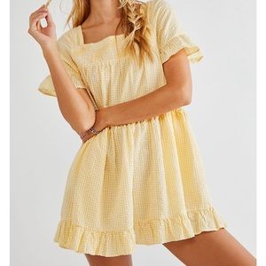 Free People Gingham Babydoll Dress
